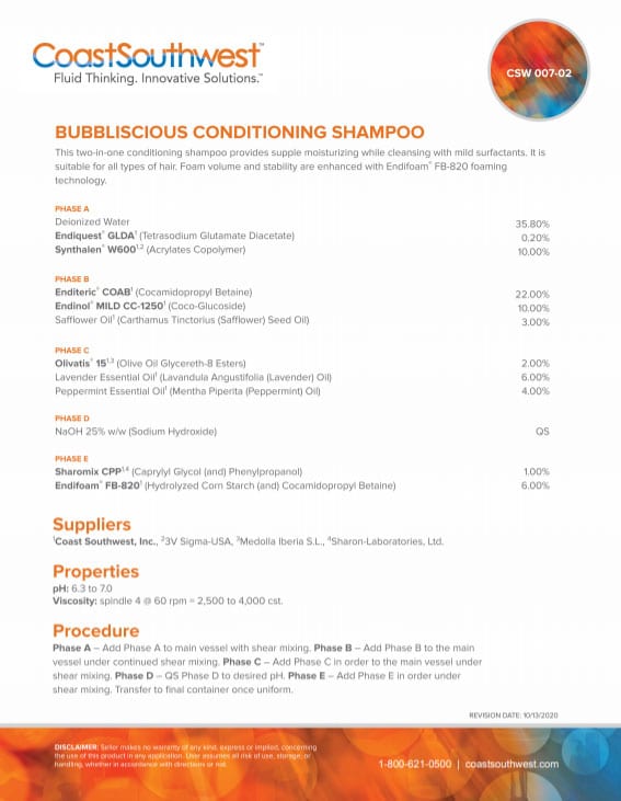 Bubbliscious Conditioning Shampoo PDF