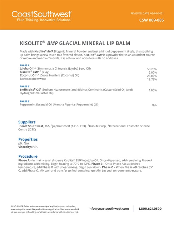 Kisolite BMP Lip Balm Formula PDF