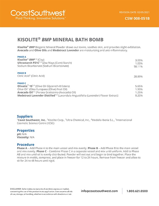 Kisolite BMP Bath Bomb Formula PDF