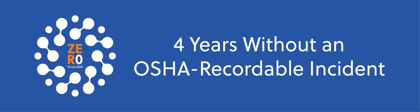 4 years without an OSHA-recordable incident